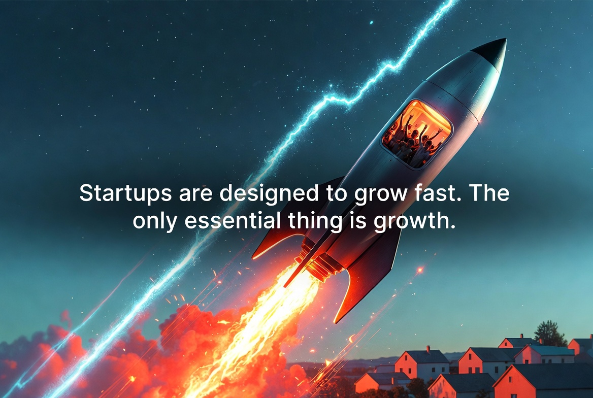 Paul Graham - “Startups are designed to grow fast. The only essential thing is growth. Everything else we associate with startups follows from growth.”